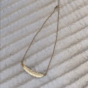 gold feather necklace